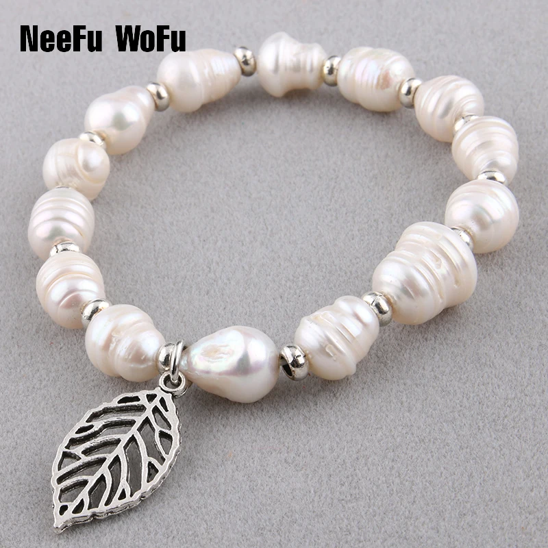 Браслеты 10 мм с натуральным жемчугом очаровательный женский браслет из бисера