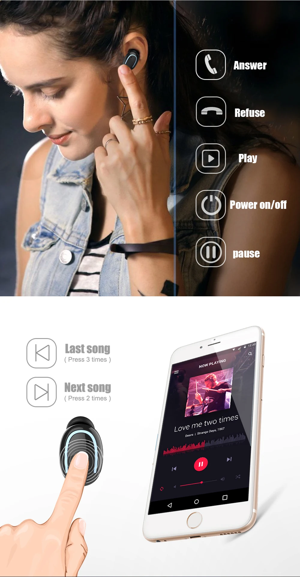 Беспроводные наушники XGODY Q32P TWS, Bluetooth 5,0, наушники, наушники, 2600 мА/ч, высокомощный аккумулятор, зарядная коробка, Hi-Fi Bluetooth гарнитура