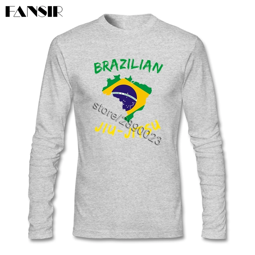 Men Tee Shirt O-neck Long Sleeve Cotton BJJ Brazilian Jiu Jitsu Novelty T Men's Мужская одежда