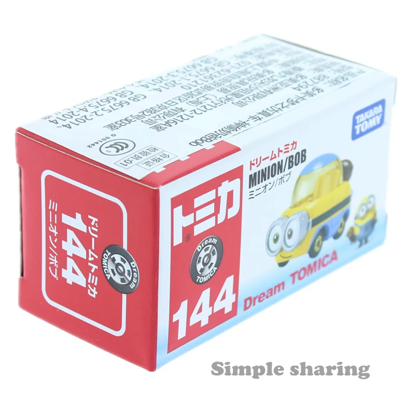 Takara Tomy Dream Tomica No.144 минион Боб фигурка машина игрушка литья под давлением Аниме