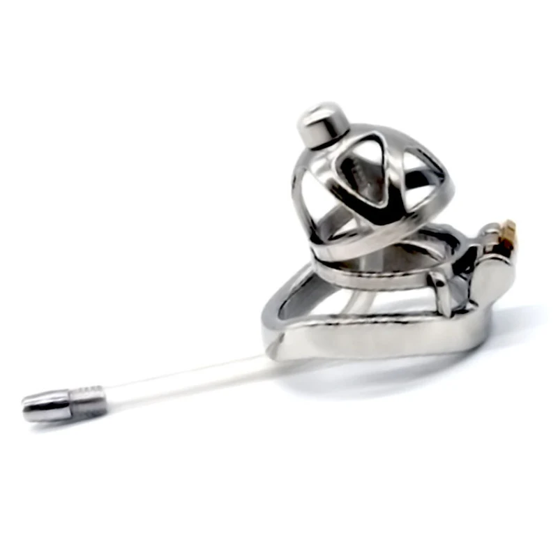 Клетка верности из нержавеющей стали с силиконовым катетером манжета на пенис