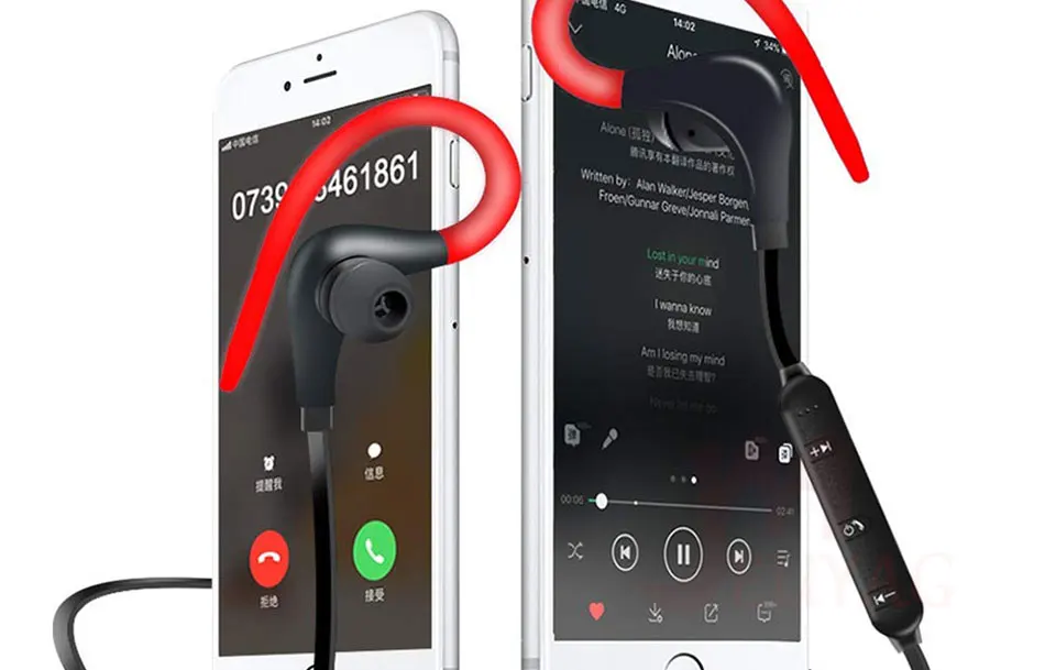 MEUYAG, беспроводные Bluetooth наушники, гарнитура, Спортивная гарнитура с микрофоном, мини, скрытые наушники, наушники для iPhone XR, samsung