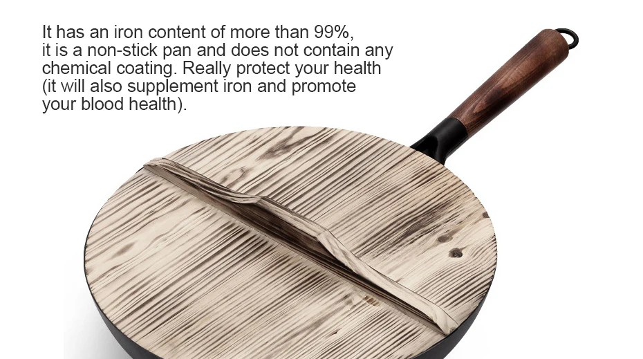 High quality iron pot traditional handmade iron pot non-stick pan uncoated gas stove induction cooker universal pan