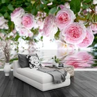 3D обои, современные стерео обои, розовые розы, цветы, фрески, гостиная, спальня, Свадебный дом, фон для стены, Декор, Papel De Parede 3 D