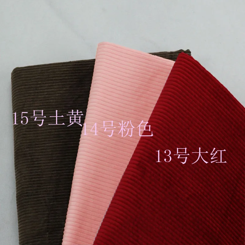 

100% pure cotton corduroy fabric pants jacket green coarse hand pillow fabric