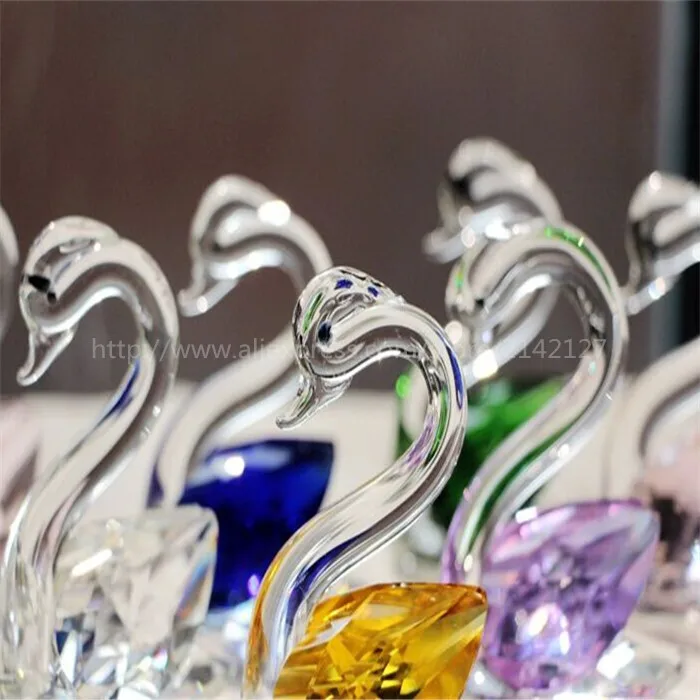 free shipping s Feng Shui Crystal Animals Crafts Swans Figurine For Home Weding Decor Gift | Украшения и аксессуары