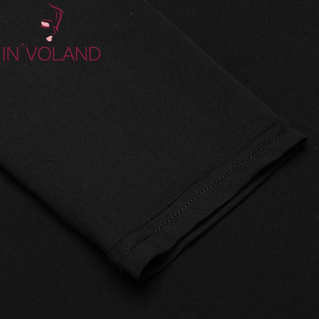 IN'VOLAND женская футболка большого размера осенне Весенняя плиссированная с
