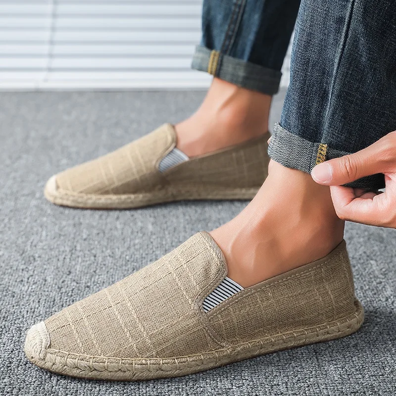 NORTHMARCH/парусиновая мужская повседневная обувь Мужские лоферы без шнуровки Легкая