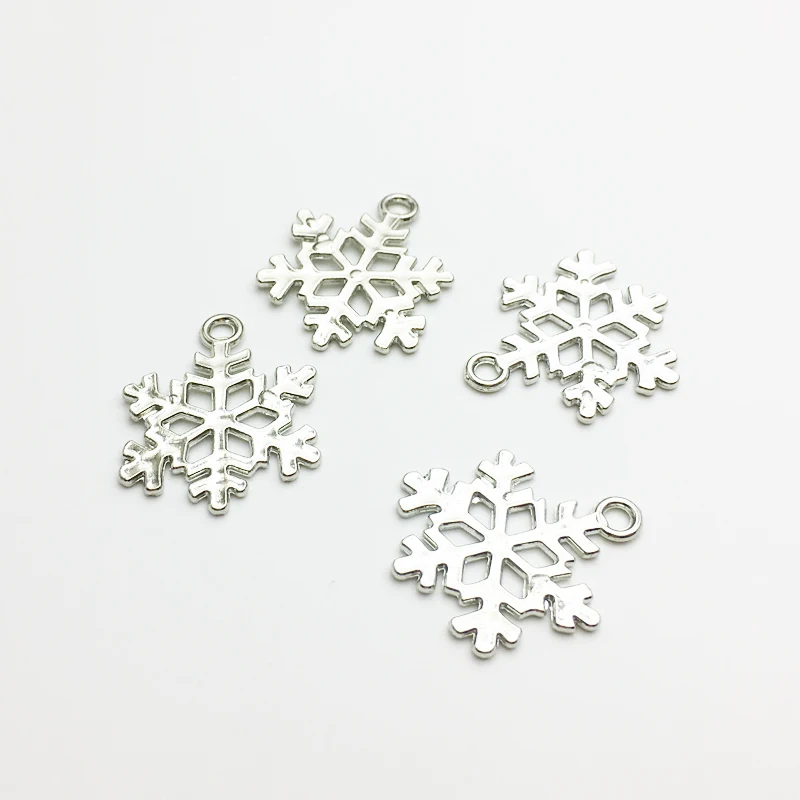 30 шт./лот Новое поступление серебряные подвески в форме снежинки 28*23 мм Подвески