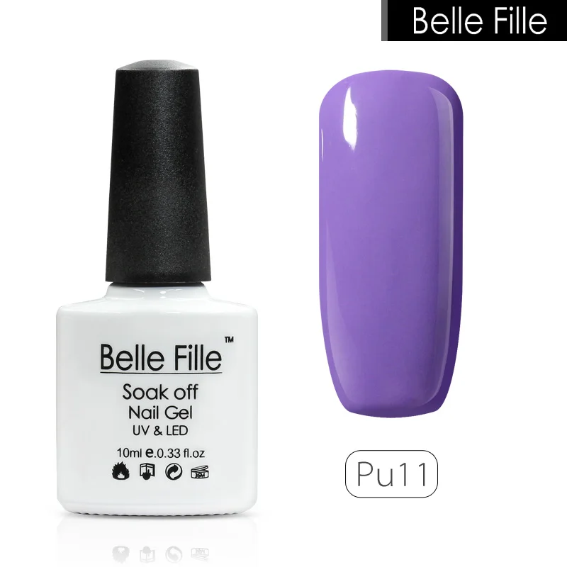 Belle Fille романтический фиолетовый Цветной Гель лак био Гели Soak Off Лаки 2018