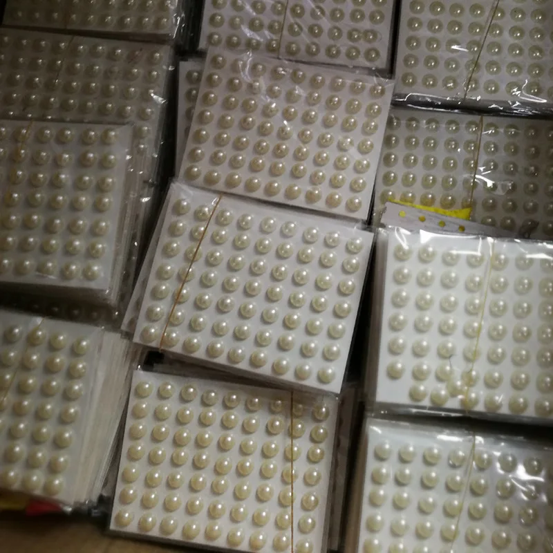 63 шт./лист полужемчужные шарики самоклеящиеся наклейки с плоским дном ручной