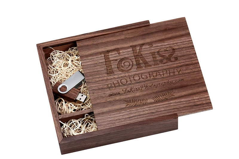 JASTER 1 шт. бесплатный логотип орех фото уникальный Альбом деревянные usb+ коробка Memory stick Pendrive 8 Гб фотография, свадебная студия 170*170*35 мм