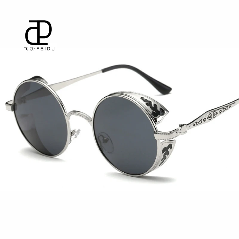 FEIDU модные очки в стиле стимпанк солнцезащитные для женщин и мужчин фирменный