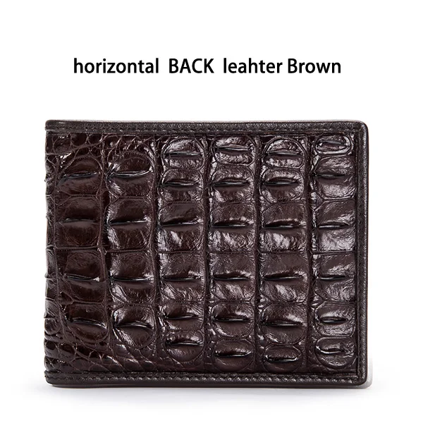 Back Leather McParko Роскошный кошелек из натуральной крокодиловой кожи, мужские кошельки, модный брендовый маленький кошелек, элегантный мужской кошелек из крокодиловой кожи, короткий - Цвет: Back Leather