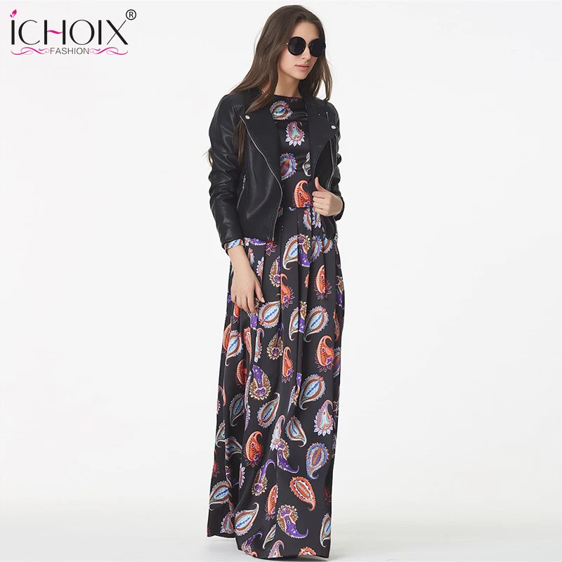 Летнее женское длинное платье, модное повседневное Шифоновое Платье макси с цветочным принтом, Женские Элегантные Синие вечерние платья в пол