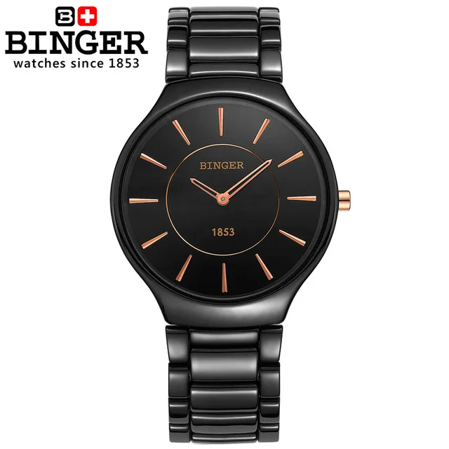 Men 38mm Switzerland BINGER роскошные женские часы бренд кристалл браслет моды женские наручные часы Relogio Feminino - Цвет: Men 38mm
