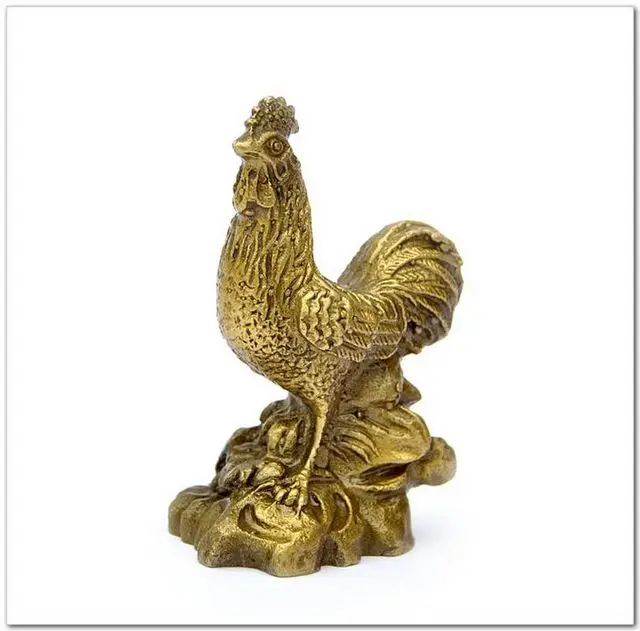 

Copper rooster chicken copper feng shui ornaments fast