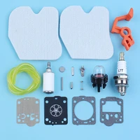 service carb kit air fuel filter for mcculloch cs340 cs380 chainsaw gas line primer bulb spark plug set replacement spare part