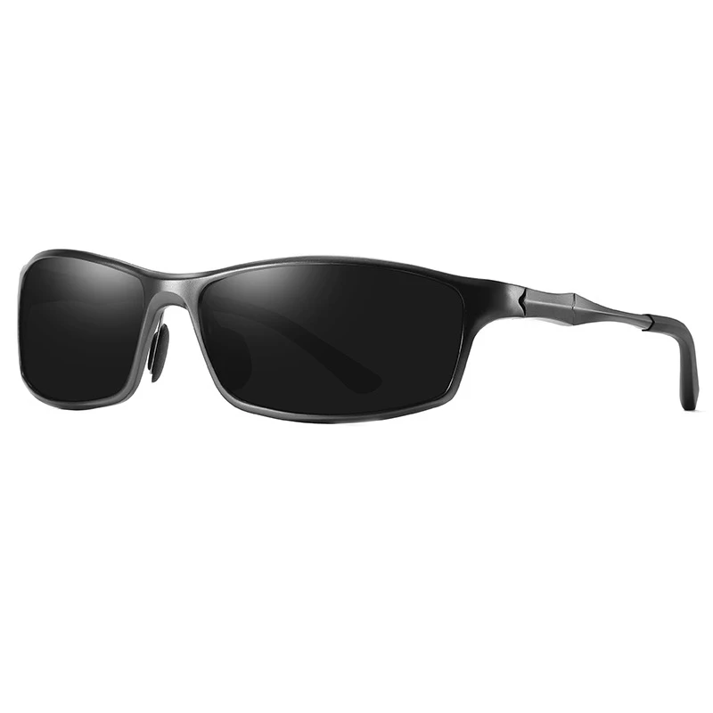 MATTE GUN SIMPRECT, поляризационные солнцезащитные очки, мужские, UV400, высокое качество, квадратные солнцезащитные очки, алюминий, магний, металл, зеркало для водителя, Lunette - Цвет линз: MATTE GUN