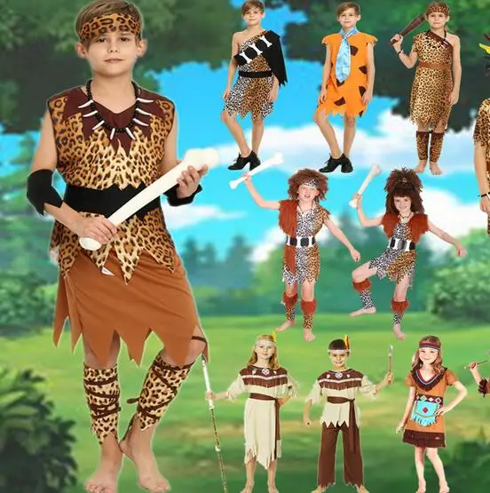 Костюм для косплея взрослых и детей популярный примитивный Африканский костюм