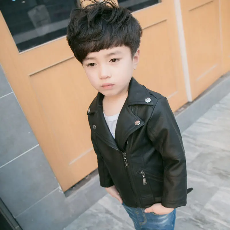 2018 детская кожаная куртка пальто Детские ветровки куртки для маленьких