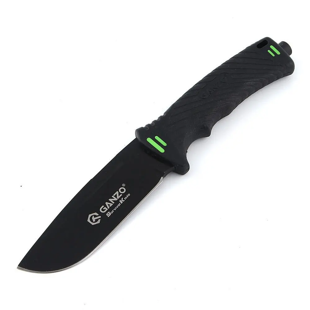 black 58-60HRC Ganzo G8012 Жар-птица F8012 7CR17MOV лезвие ABS Ручка фиксированное лезвие нож инструмент для выживания кемпинга охотничий нож тактический edc - Цвет: black