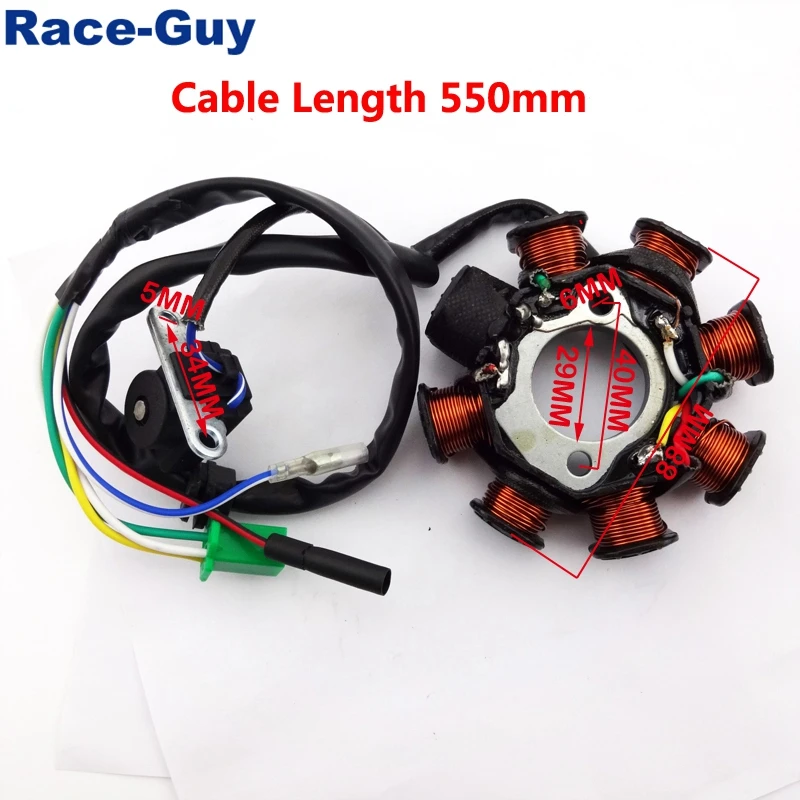 8 Катушек статор зажигания магнитный ротор для двигателя GY6 125cc 150cc китайские