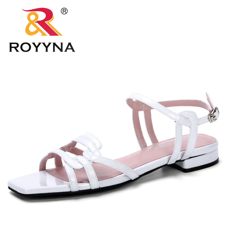 ROYYNA/ г., женские босоножки модные сандалии-гладиаторы Летняя обувь женские сандалии на плоской подошве модные удобные сандалии в римском стиле