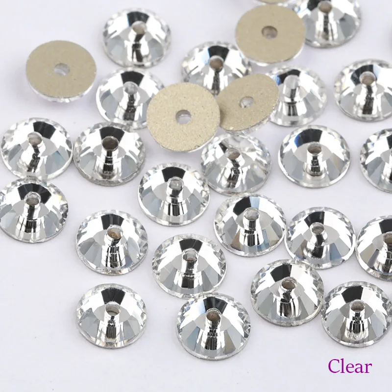 Crystal clear AAAAAA качество кристалл круглый кристалл AB/прозрачная Золотая основа пришивные стразы бусины пришивные стразы аксессуары для свадебного платья - Цвет: Crystal clear