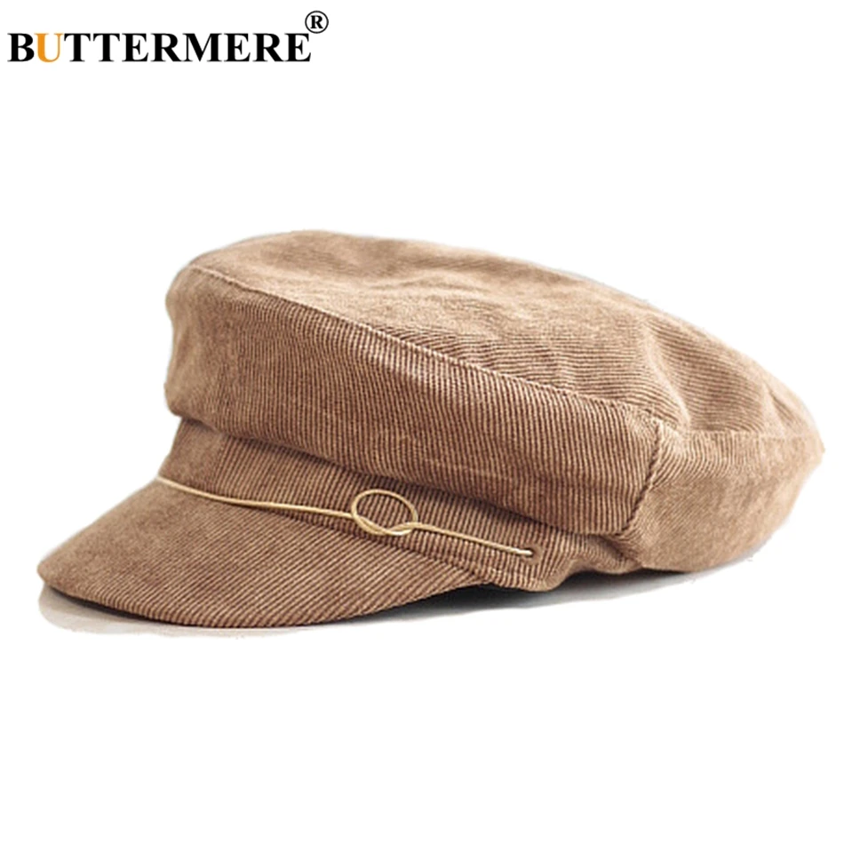 BUTTERMERE, женские шапки для осени, кепка Newsboy, Вельветовая, цвета хаки, шляпа художника, плоская, для девушек, одноцветная, повседневная, Классическая Кепка Baker Boy, Черная