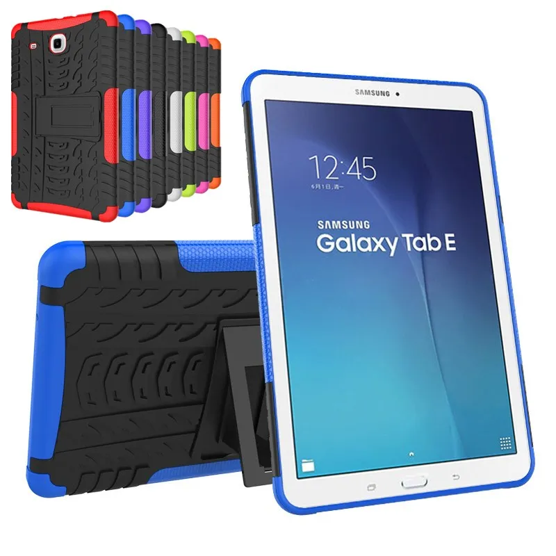 Dazzle Влияние Гибридный Броня Kickstand Мягкие TPU + PC чехол для samsung Galaxy Tab E 9 6 дюймов T560 t561