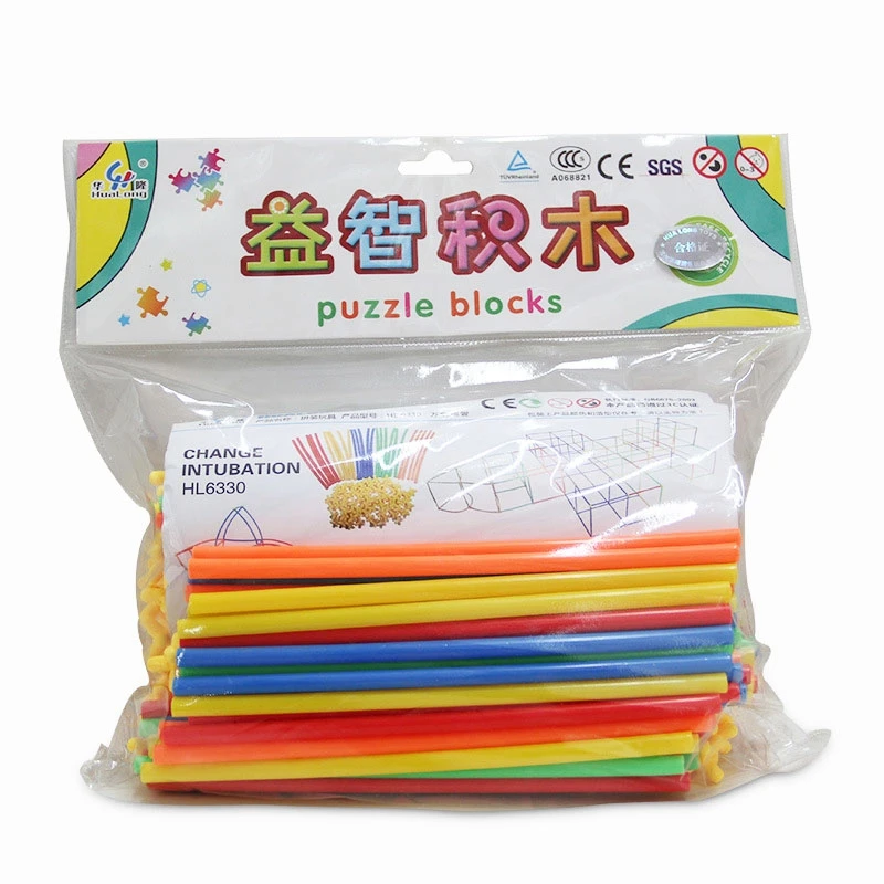 

100/200/300/400pcs Assembled Building Blocks Toy Children Intelligence Colorful Plastic Straw Fight Inserted Blocks Gift