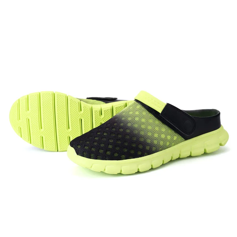 Men Soft Slippers Summer Lovers Gradient Large Size Sandals Breathable Upstream Shoe with Drain Hole Quick Drying Loafer ME426 | Обувь