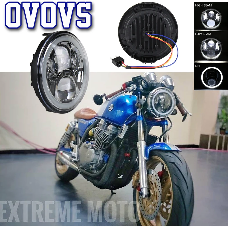 Водонепроницаемый 7 дюймовый круглый мото светодиодная фара головного света для