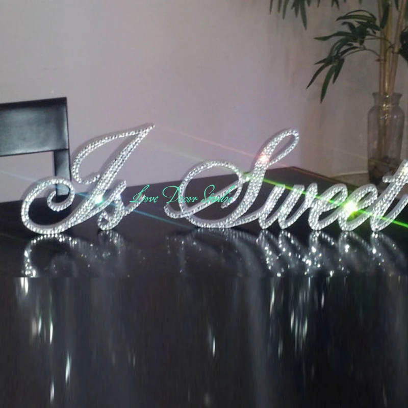 

Crystal Love Is Sweet standing sign wooden letter