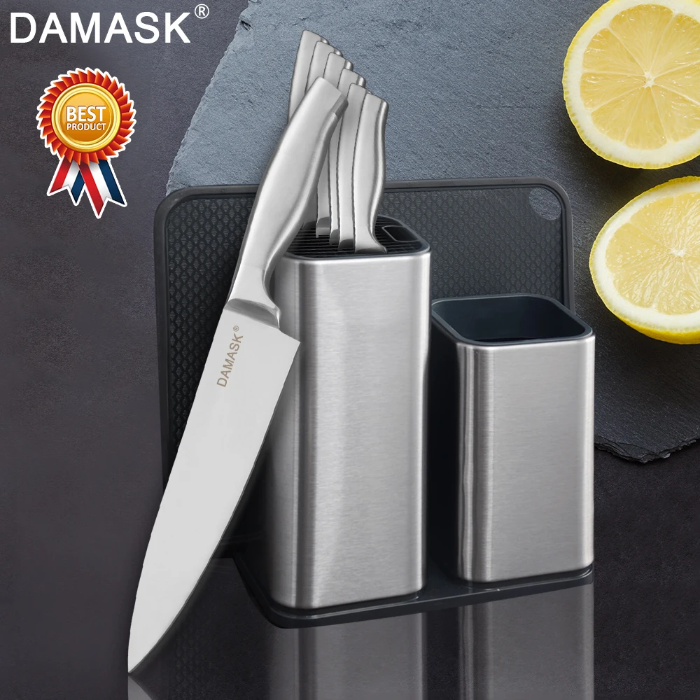 Damask Комбинированный нож подставка с ножами из нержавеющей стали набор кухонный