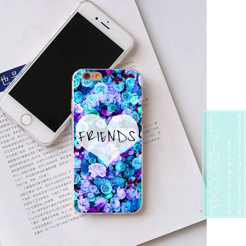 Coque Roses Girl Best Friend Clear Soft TPU Silicone Cover for iPhone X 7 8 Plus 5S 5 SE 6 6S 5C 4S 4 iPod Touch Cases |