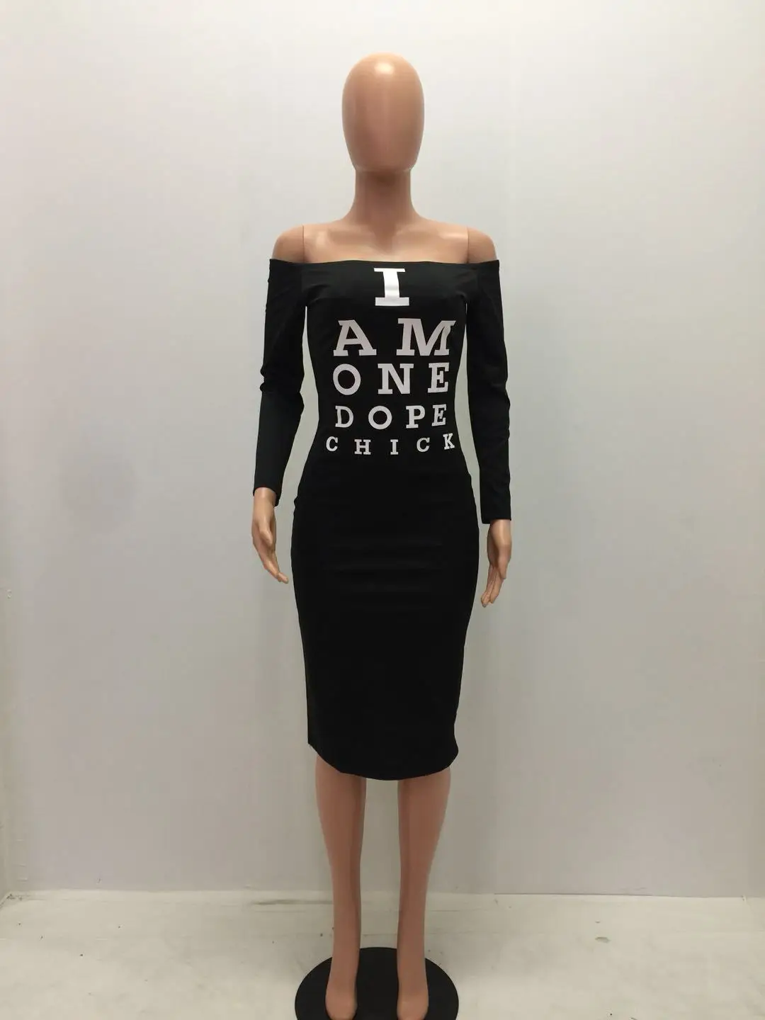 

Summer Dress Women Casual Short Long Sleeve Letter Bodycon Dress Female Sexy Sheath Off Shoulder Club Party Dresses 2020 SJ036V