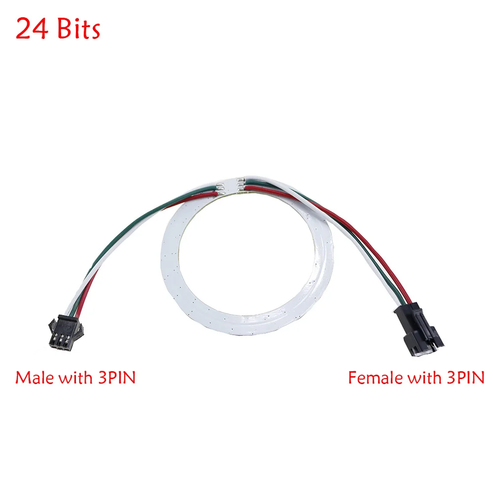 WS2812B модуль 24 бита пиксельное кольцо светодиодный s 5050 цветная(Rgb) Индивидуальный адресуемый КОЛЬЦО круглая Светодиодная лампа световое табло DC5V белый 1 шт