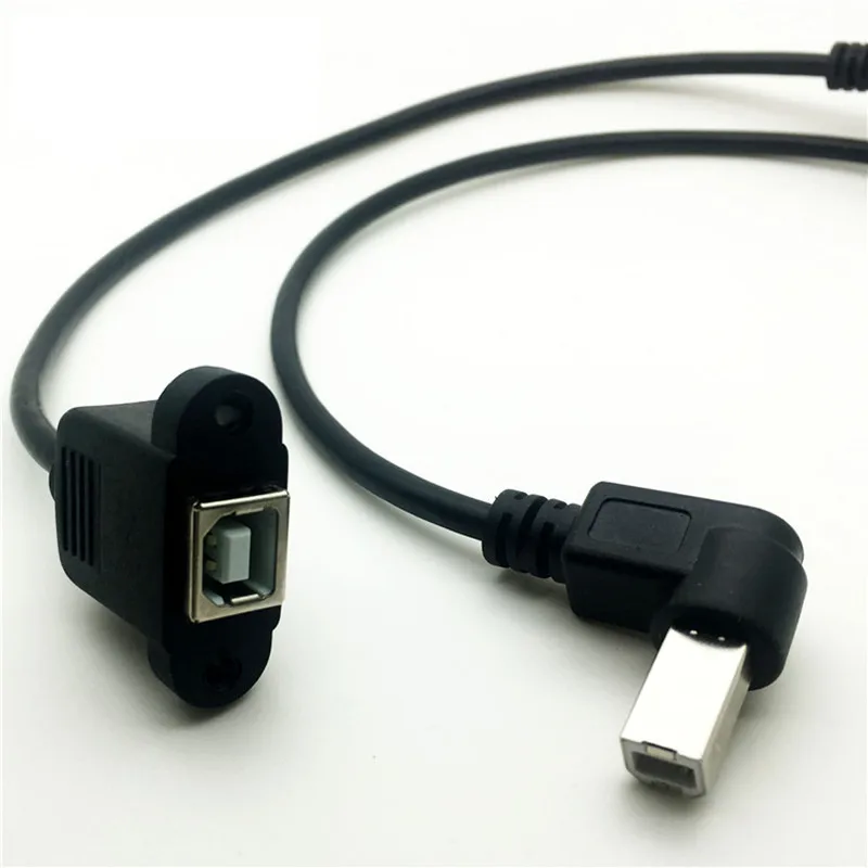 Высокая скорость 30 см M/F USB 2 0 Тип B папа к женскому правый угол удлинитель Кабель