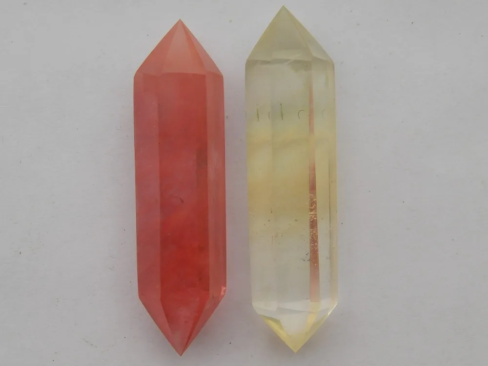 Красная желтая палочка с кристаллом кварца|crystal crack|crystal hair accessories wholesalecrystal vibrator |