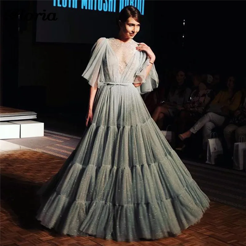 

Африканские многоярусные тюлевые вечерние платья, свадебные платья, марокканские кафтаны, платья, Дубай, турецкий, арабский, Aibye, выпускное ...