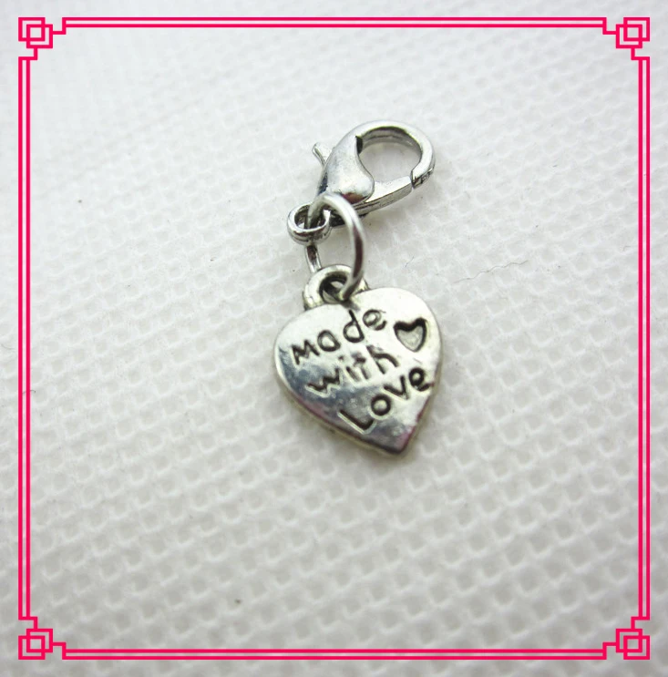 Горячая продажа 100 шт./лот серебро Сделано с любовью Висячие Подвески Омаров