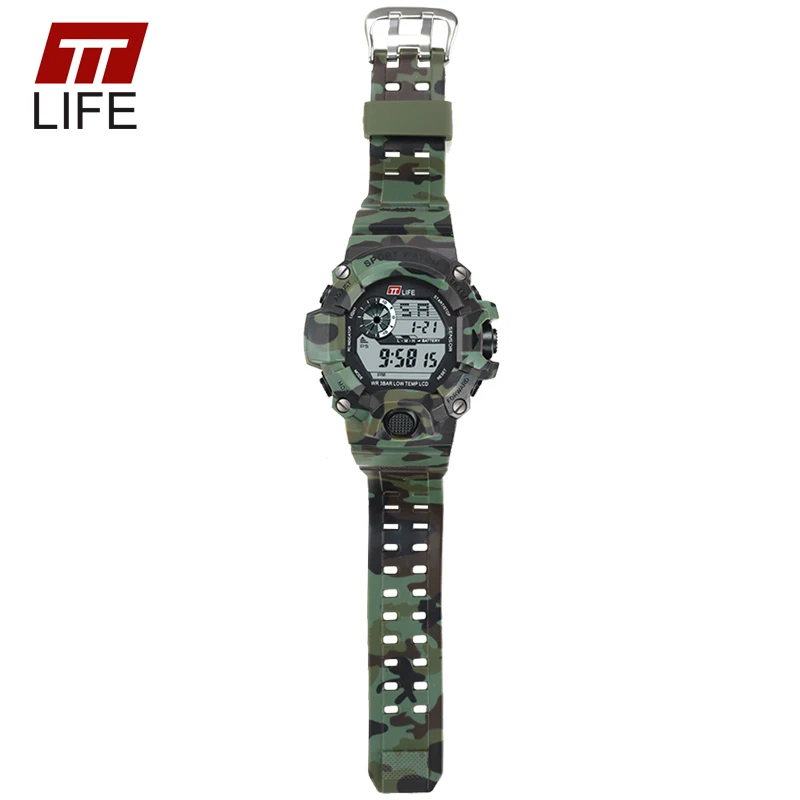 TTLIFE Men Camouflage Military Digital Watch LED Sports Minimalist Wristwatch Waterproof Shock Resistant Business Clock TS06 | Наручные