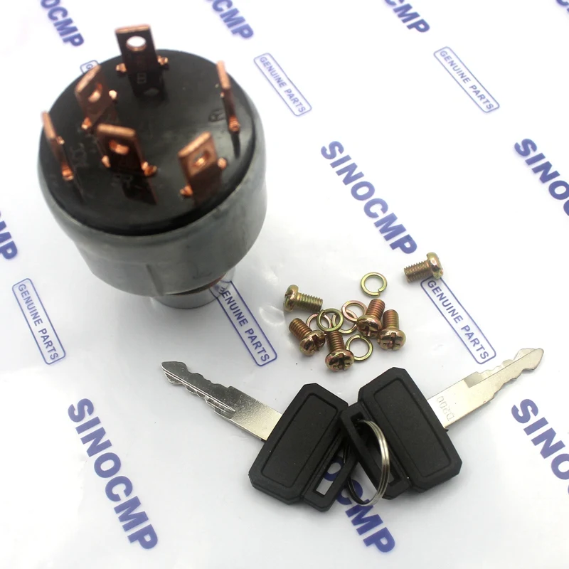 Выключатель зажигания SINOCMP с 2 ключами для экскаватора Daewoo DH220 7 5 гарантия 3