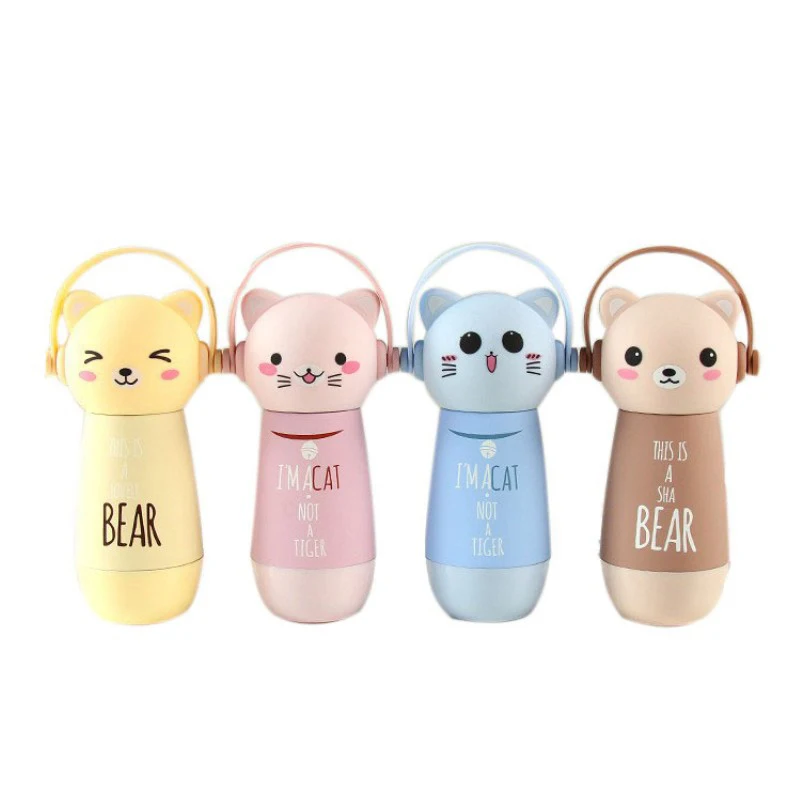 Детский мультфильм из нержавеющей стали Изолированная бутылка для воды крышка