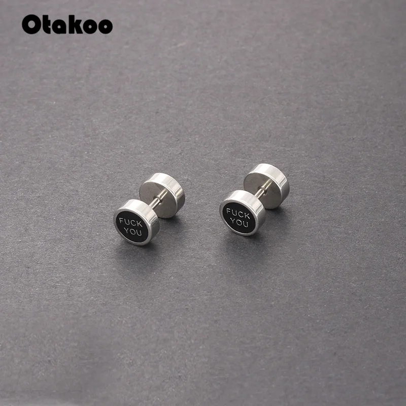 Otakoo унисекс золотые/серебряные штанги из титановой стали мужские серьги в стиле