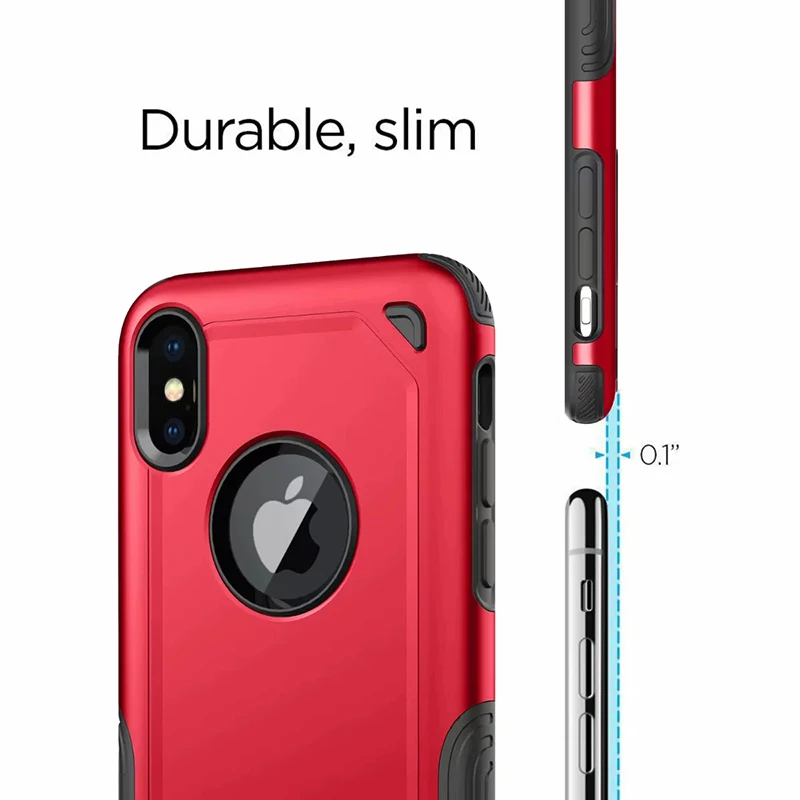Противоударный чехол для iPhone X 8 7 6S 6 Plus Гибридный Тонкий Жесткий из ТПУ и