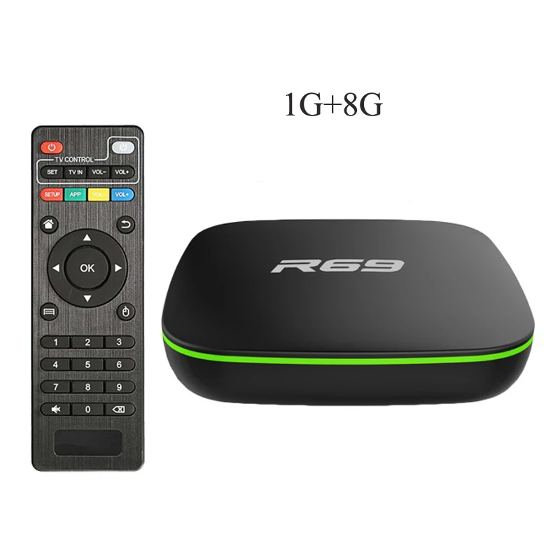 Wechip R69 Smart Android 7,1 ТВ приставка 1 ГБ 8 ГБ Allwinner H3 четырехъядерный 2,4G Wifi приставка 1080P HD Поддержка 3D фильмов медиаплеер - Цвет: 1G 8G