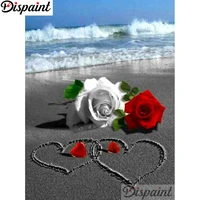 dispaint full squareround drill 5d diy diamond painting flower sea scenery 3d embroidery cross stitch home decor gift a18398